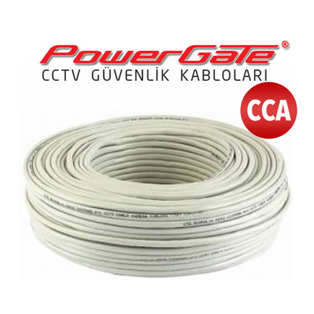 PowerGate CELL 151mt, 2+1 (2x0,22+0,25) CCA %40 Bakır Alışımlı, CCTV Güvenlik Kablosu