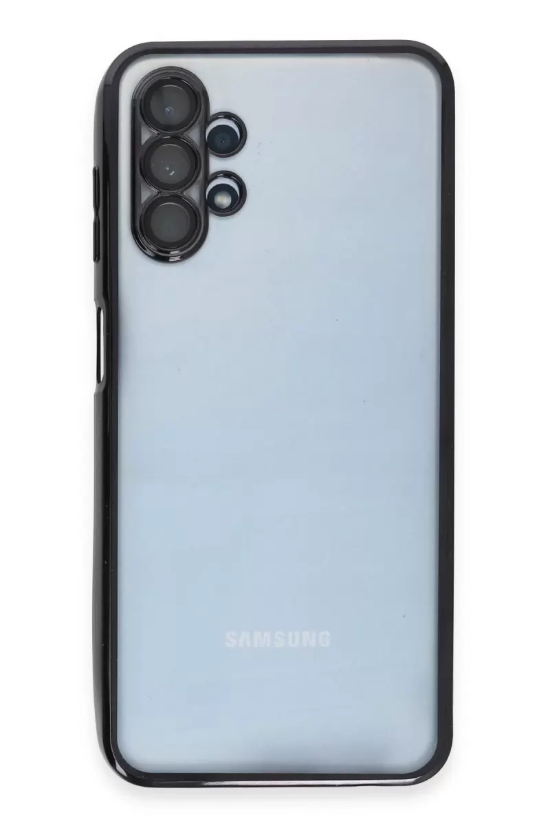 Newface Samsung Galaxy A13 4G Kılıf Razer Lensli Silikon - Siyah