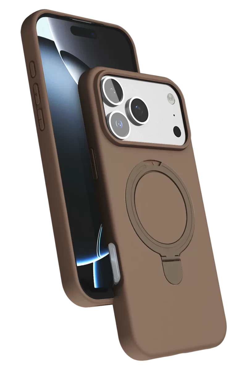 Newface Apple iPhone 17 Pro Regal Magsafe Standlı Kapak - Çöl Titanyum