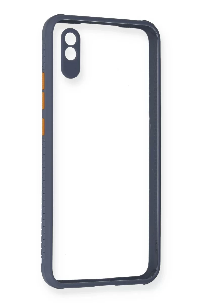Newface Xiaomi Redmi 9A Kılıf Miami Şeffaf Silikon - Gri