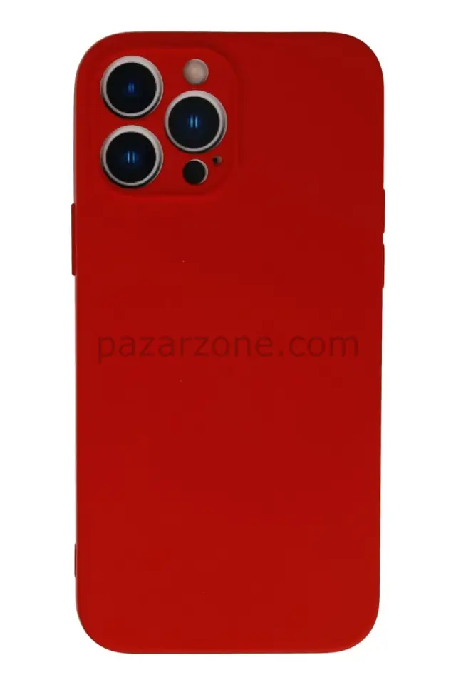 Newface Apple iPhone 13 Pro Max Kılıf Nano içi Kadife Silikon - Kırmızı