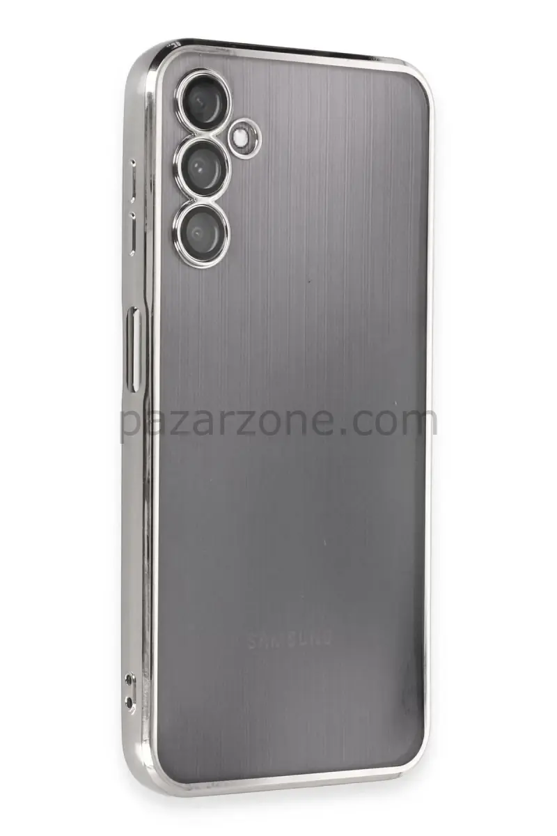 Newface Samsung Galaxy A14 4G Kılıf Razer Lensli Silikon - Gümüş