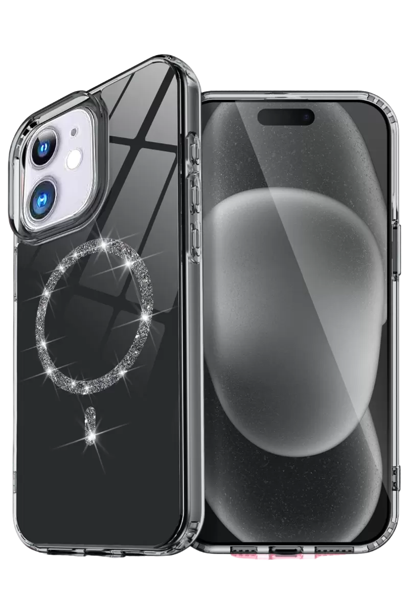 Newface Apple iPhone 11 Live Diamond Magsafe Kapak - Siyah