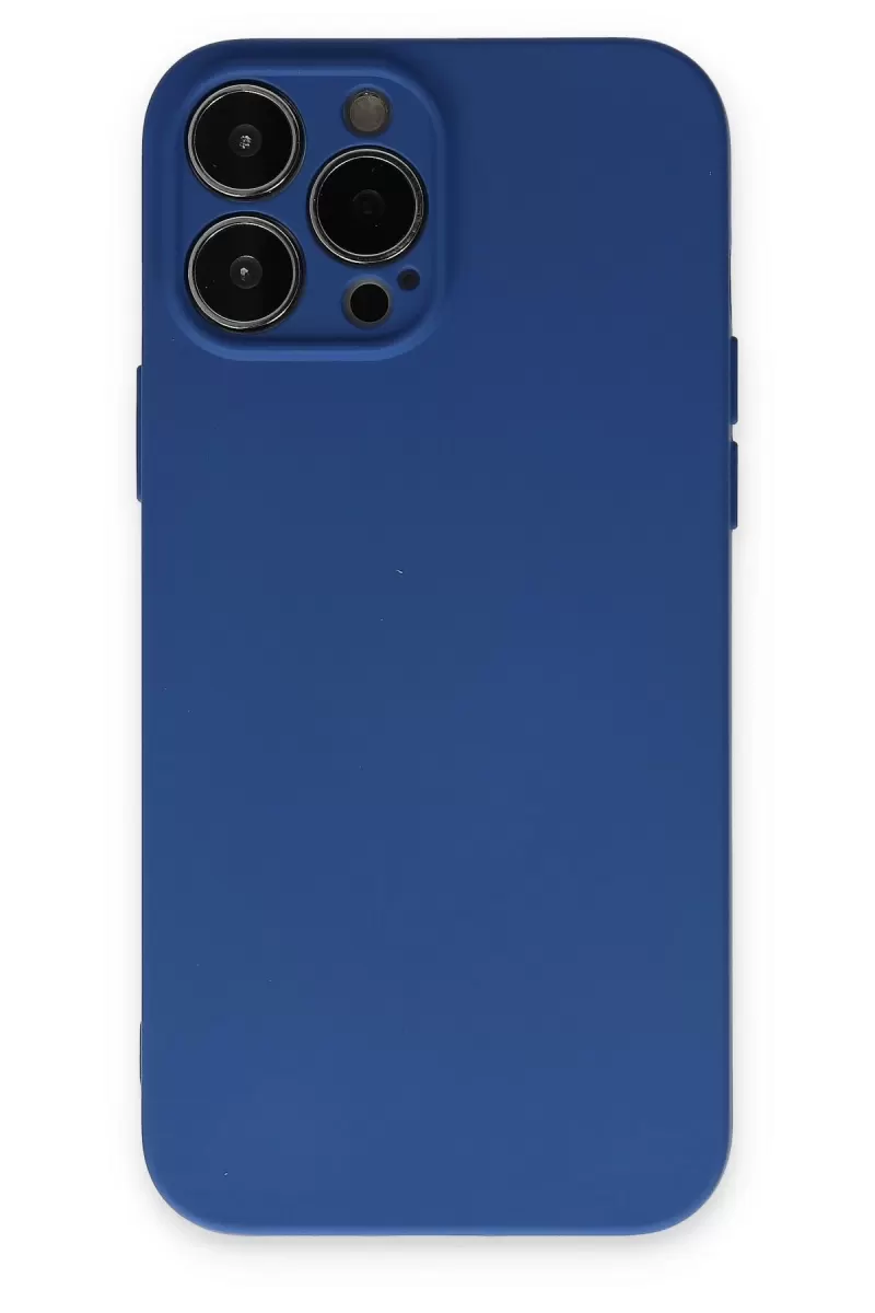 Newface Apple iPhone 13 Pro Max Kılıf Nano içi Kadife Silikon - Lacivert