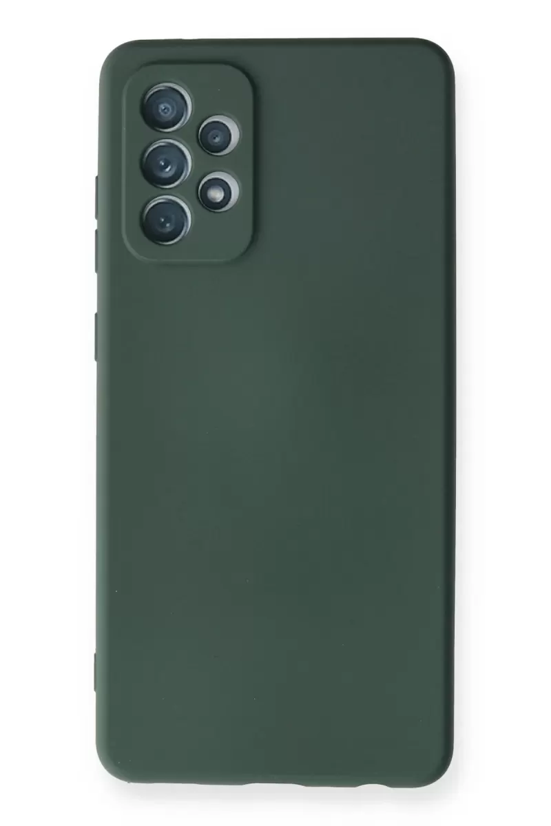 Newface Samsung Galaxy A72 Kılıf Nano içi Kadife Silikon - Koyu Yeşil