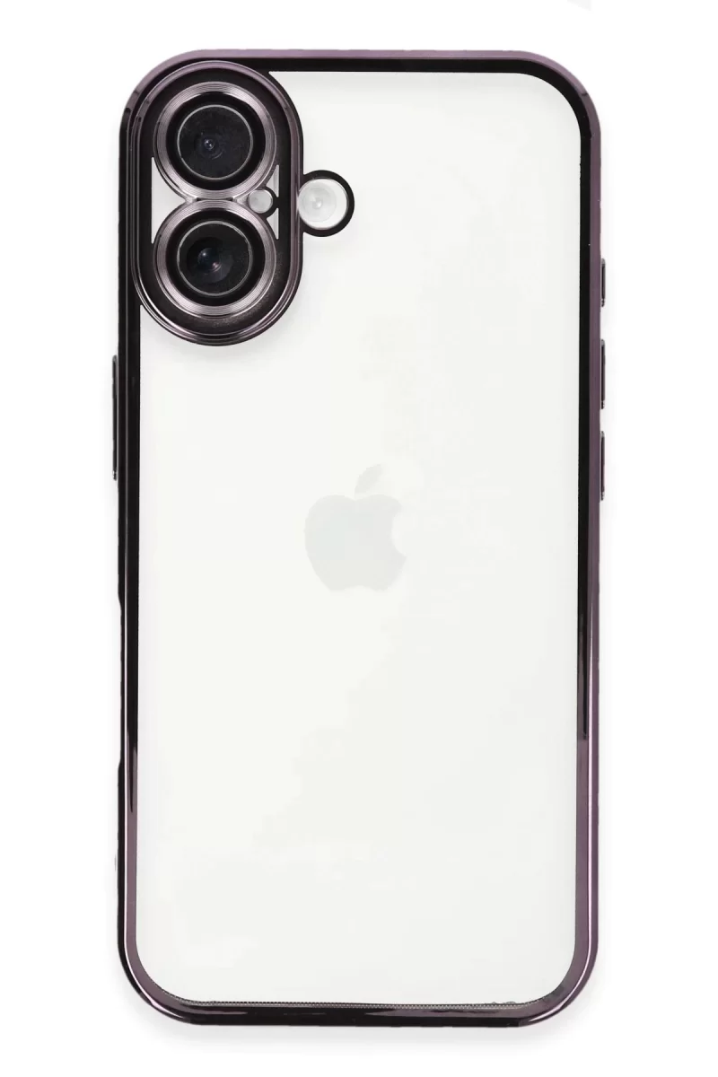 Newface Apple iPhone 16 Plus Kılıf Razer Lensli Silikon - Mor