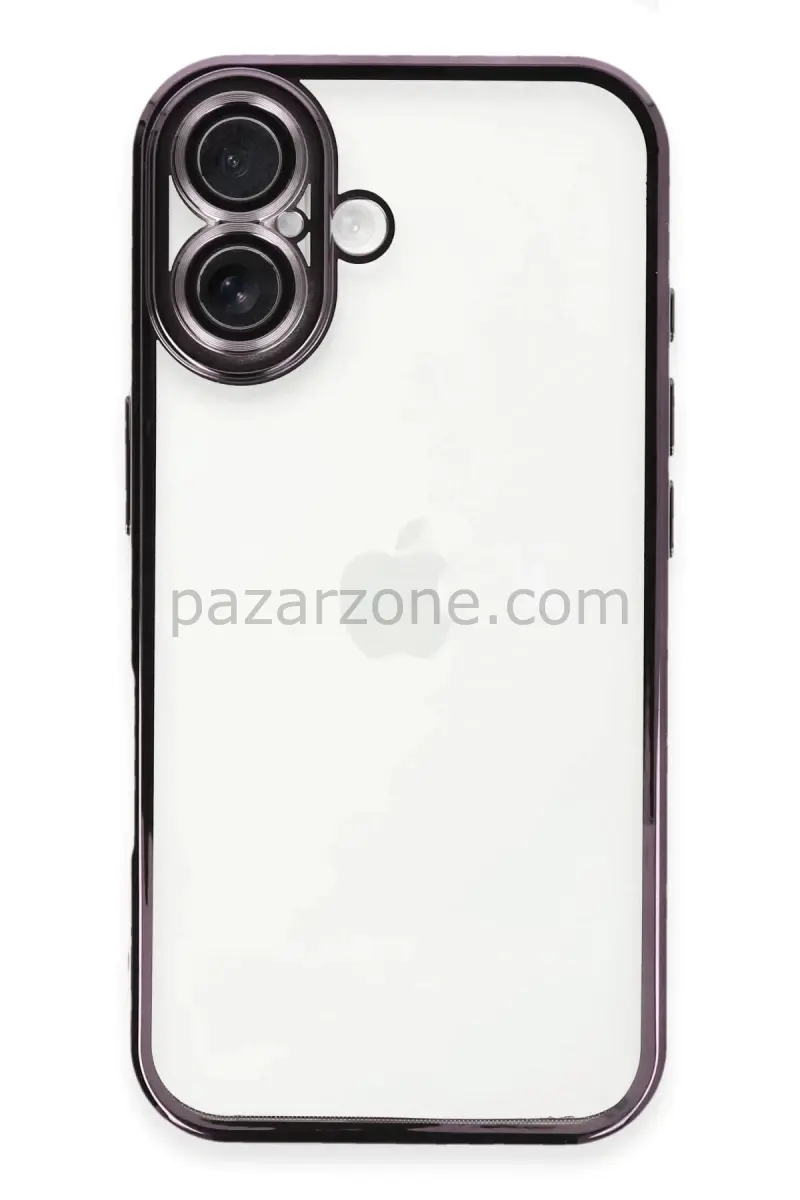 Newface Apple iPhone 16 Plus Kılıf Razer Lensli Silikon - Mor