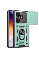 Newface Xiaomi Redmi 13 4G Kılıf Pars Lens Yüzüklü Silikon - Yeşil