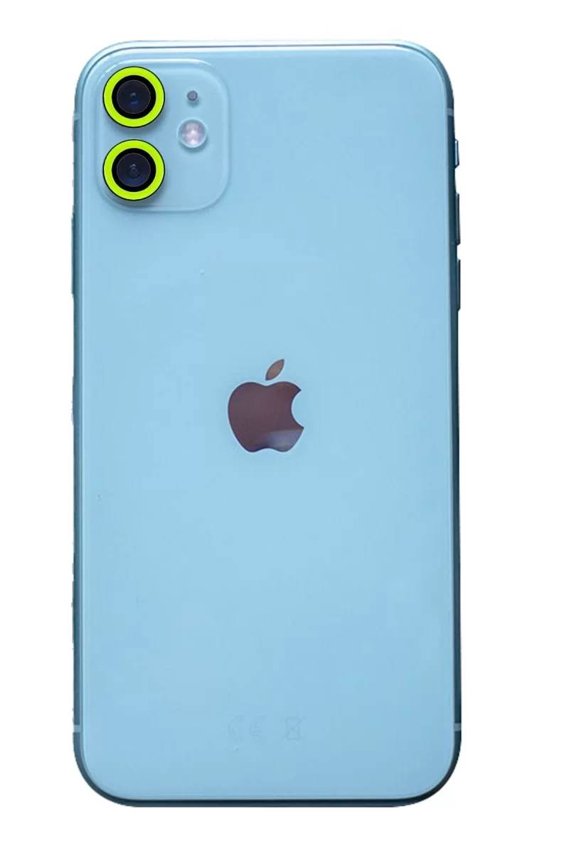 Newface Apple iPhone 11 Neon Fosforlu Kamera Lens - Yeşil