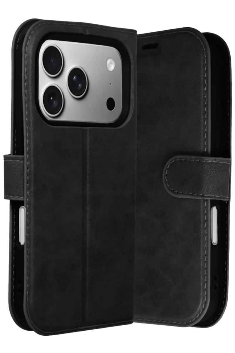 Newface Apple iPhone 17 Pro Trend S Plus Kapaklı Kılıf - Siyah