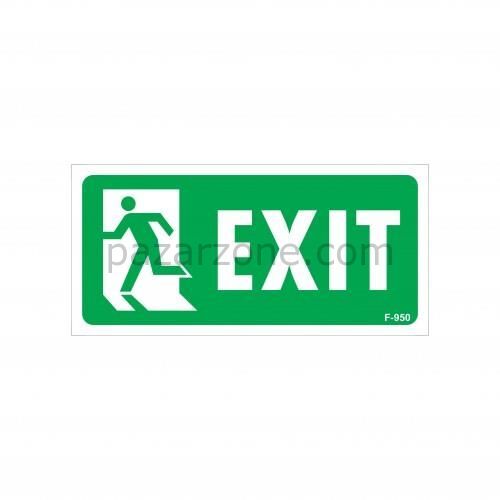 Exit Sol Uyarı Levhası 17,5x25 KOD:950
