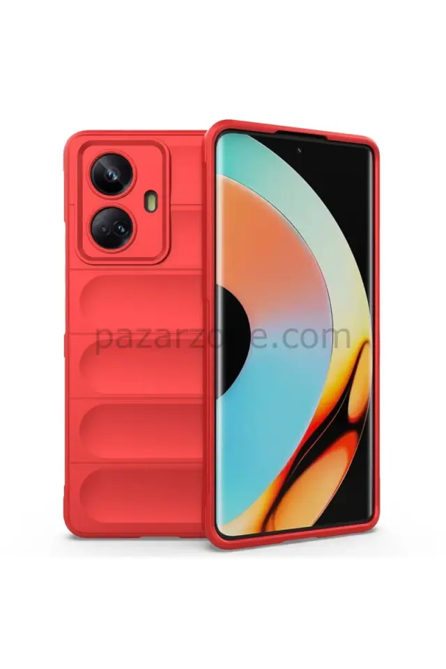 Newface Realme 10 Pro 5G Kılıf Optimum Silikon - Kırmızı