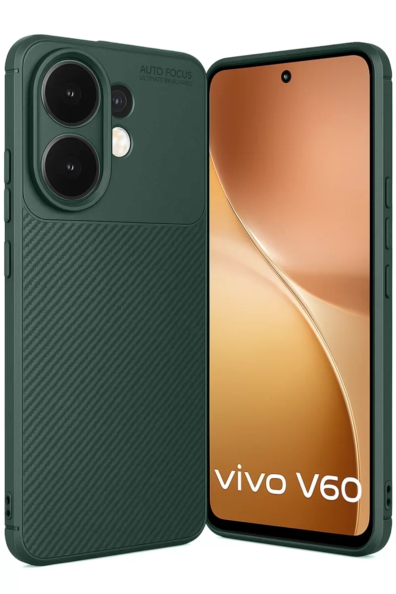 Newface Vivo V60 5G Auto Focus Karbon Kapak - Koyu Yeşil