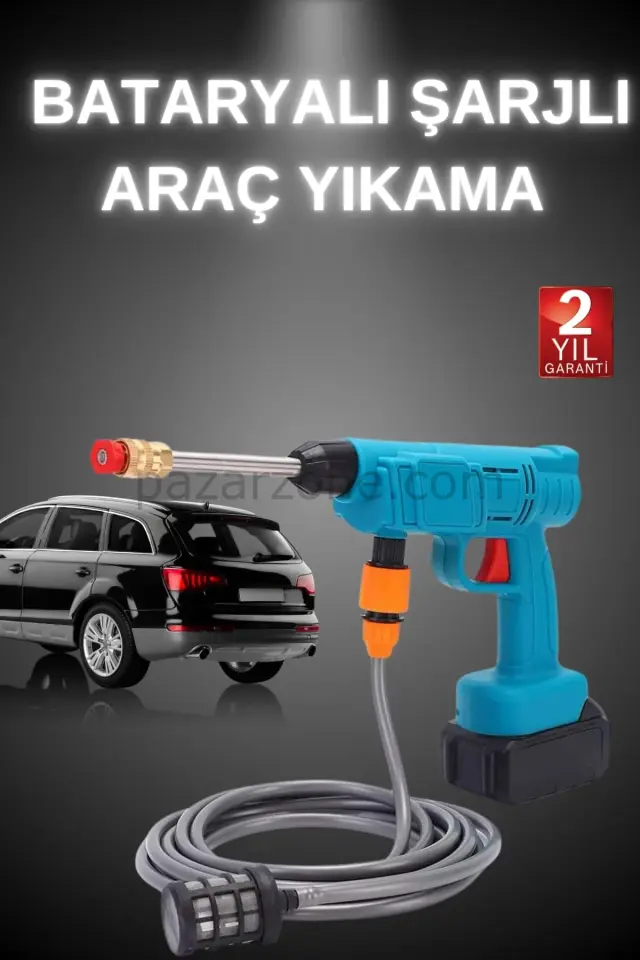 Şarjlı Ve Yüksek Basınçlı Oto Yıkama Makinesi Ve Sulama Tabancası Bahçe Yıkama Makinesi