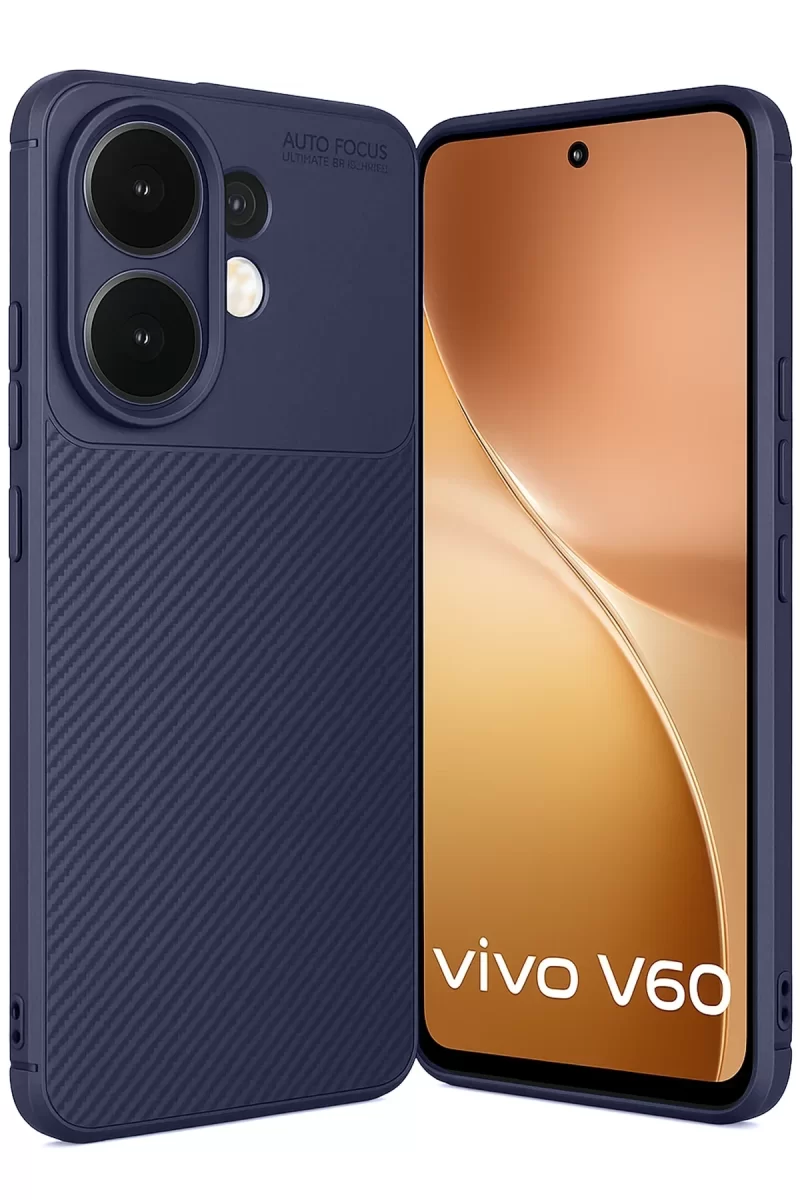 Newface Vivo V60 5G Auto Focus Karbon Kapak - Lacivert