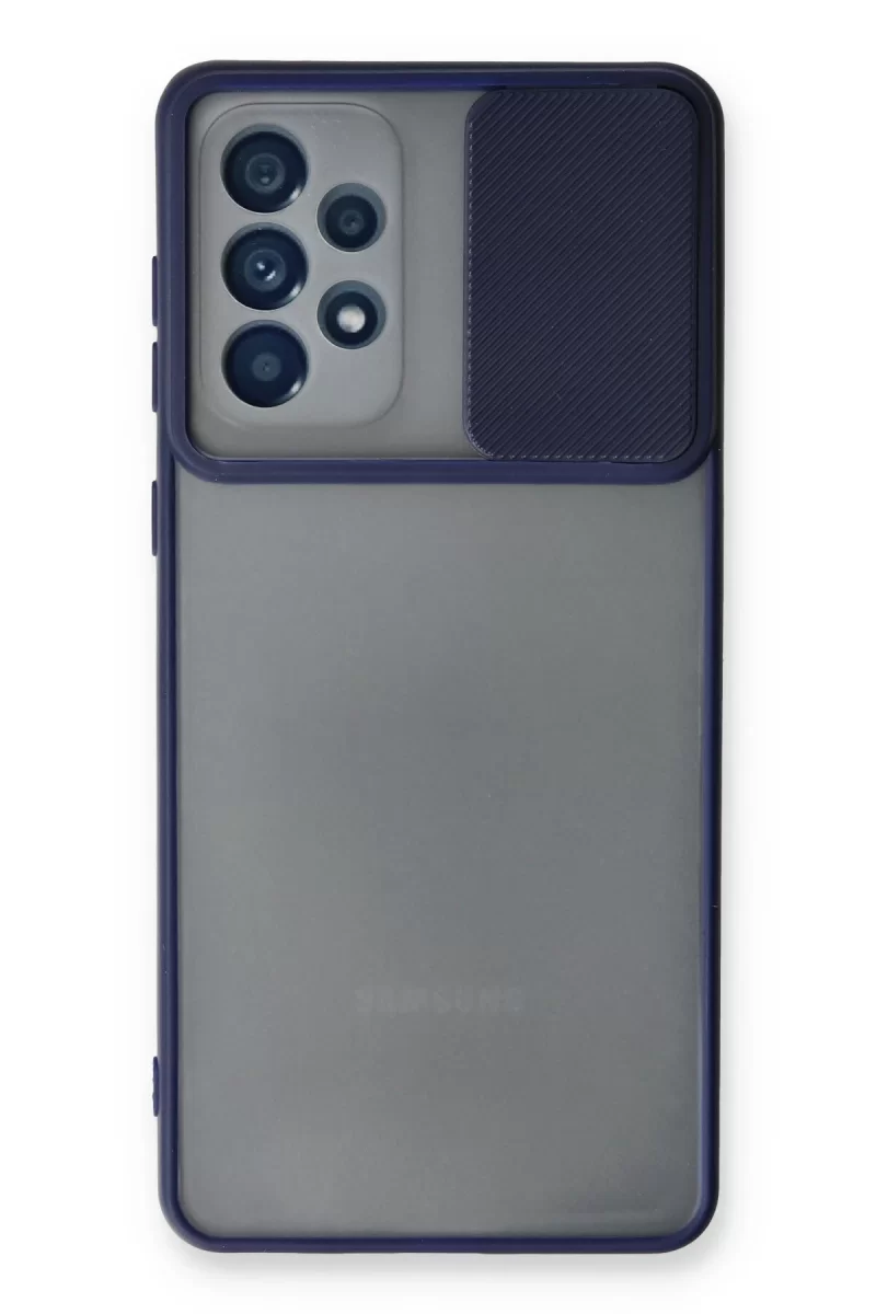 Newface Samsung Galaxy A33 5G Kılıf Palm Buzlu Kamera Sürgülü Silikon - Lacivert
