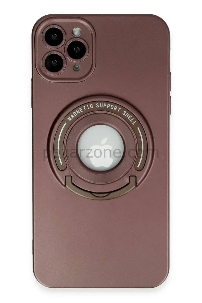 Newface Apple iPhone 12 Pro Kılıf Lukka Magneticsafe Kapak - Kahverengi
