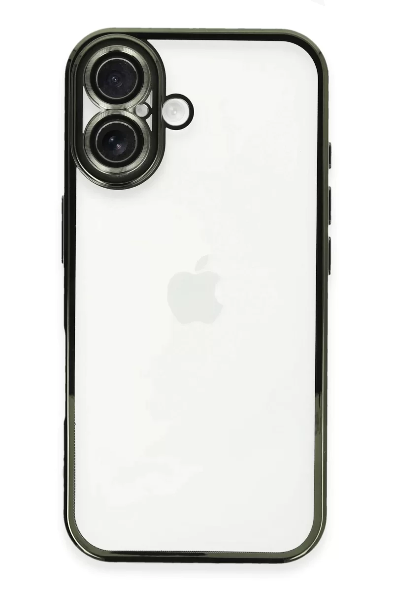 Newface Apple iPhone 16 Plus Kılıf Razer Lensli Silikon - Yeşil