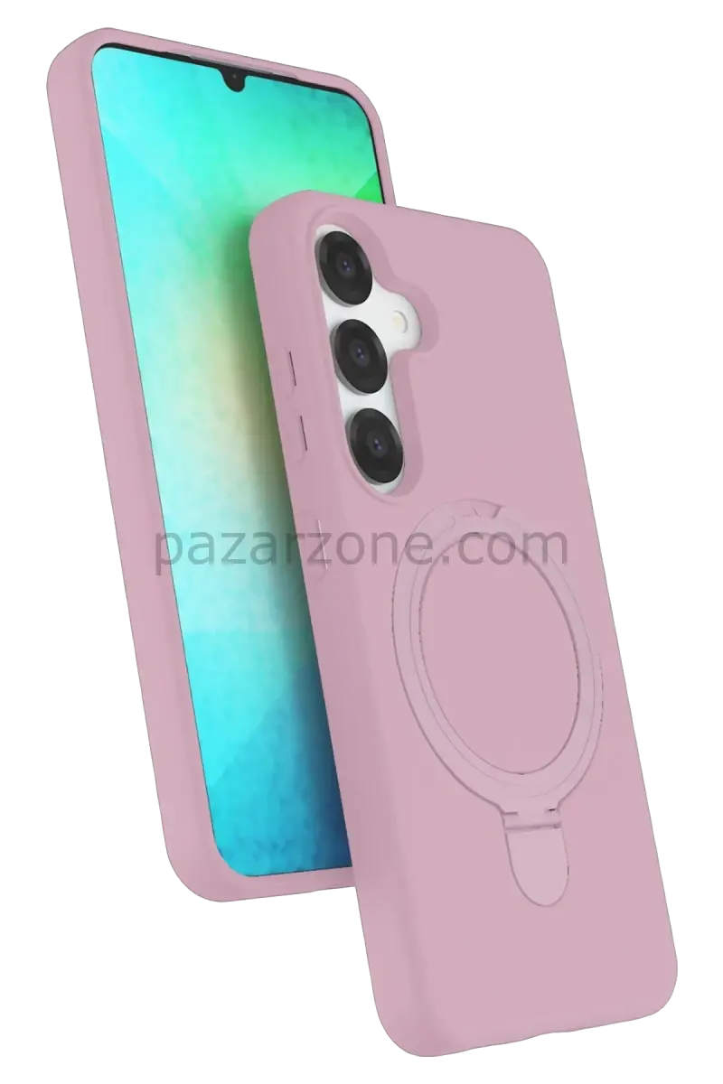 Newface Samsung Galaxy S25 Regal Magsafe Standlı Kapak - Açık Pembe