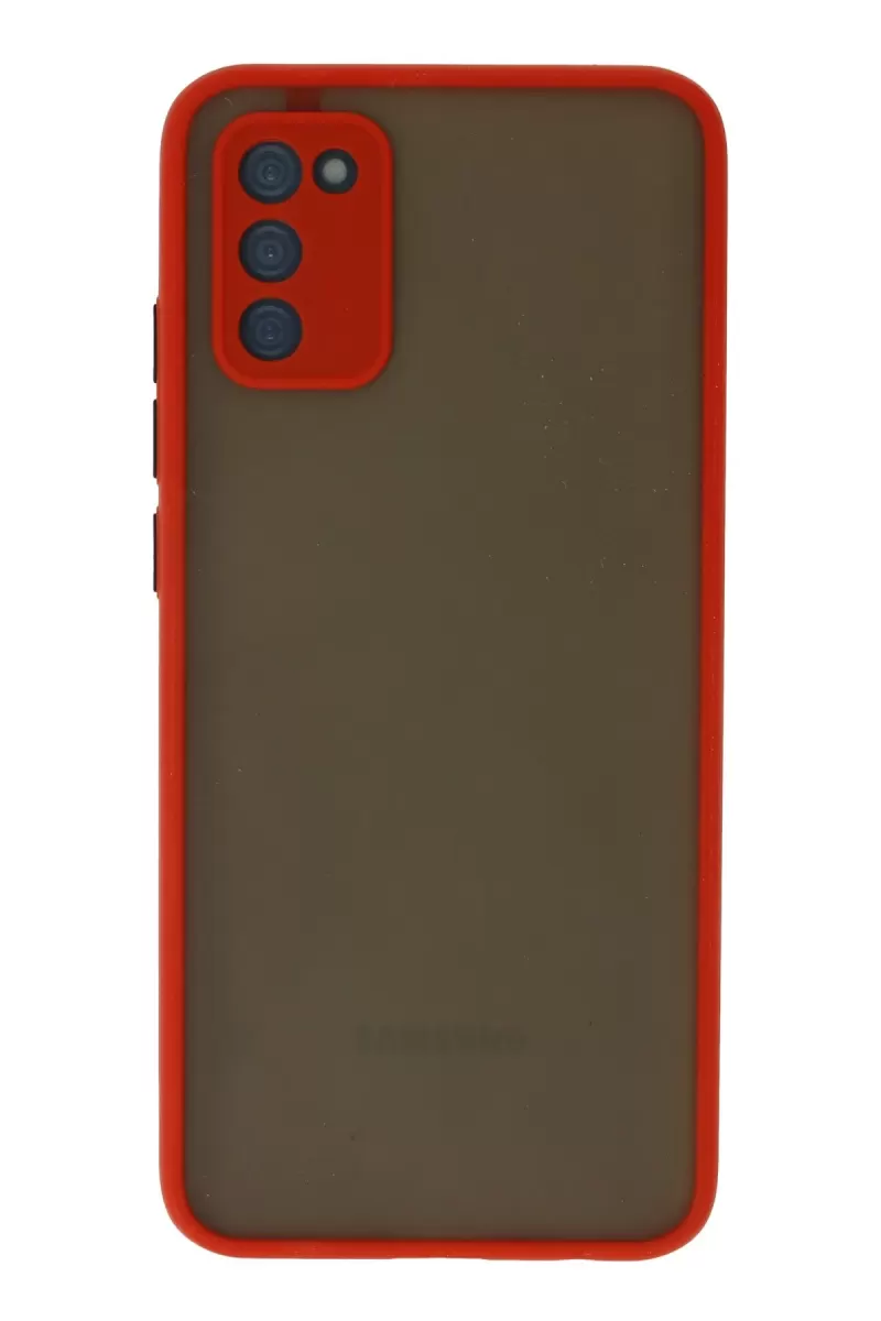 Newface Samsung Galaxy A03S Kılıf Montreal Silikon Kapak - Kırmızı