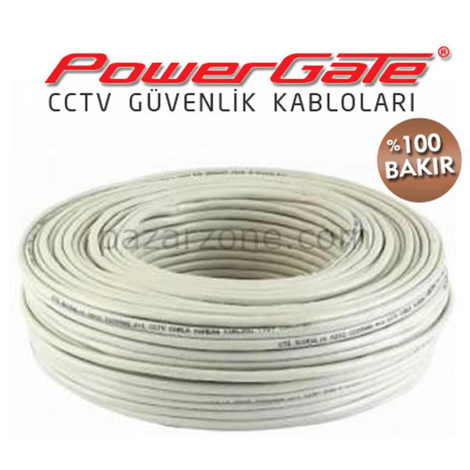 PowerGate VIA 152mt, 2+1 (2x0,22+0,22) %100 Bakır, CCTV Güvenlik Kablosu