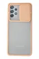 Newface Samsung Galaxy A72 Kılıf Palm Buzlu Kamera Sürgülü Silikon - Pembe
