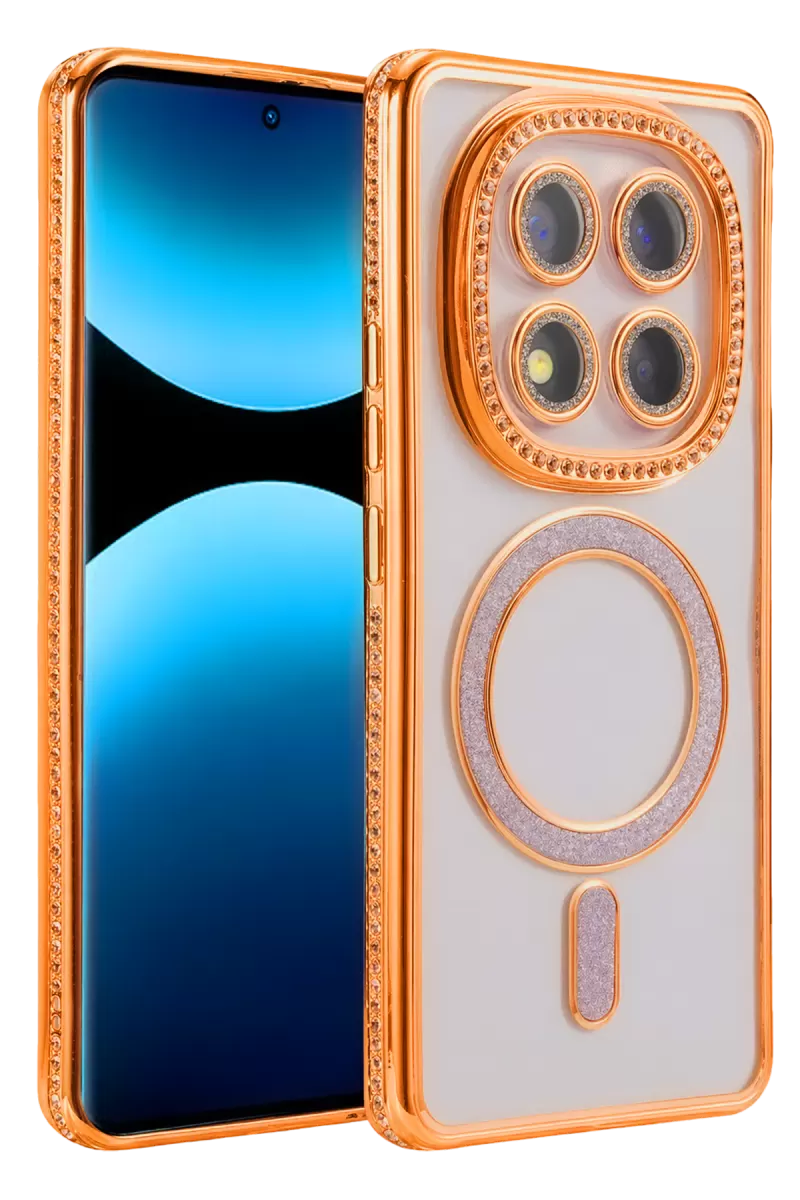 Newface Xiaomi Redmi Note 15 4G Joke Simli Magneticsafe Kılıf - Turuncu