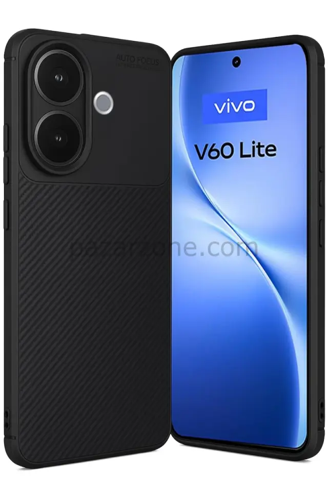 Newface Vivo V60 Lite Auto Focus Karbon Kapak - Siyah
