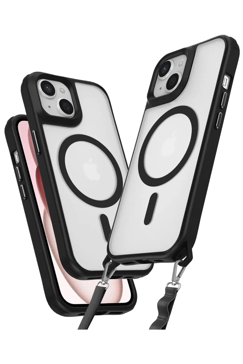 Newface Apple iPhone 15 Kılıf Enka Magsafe Silikon Kılıf - Siyah