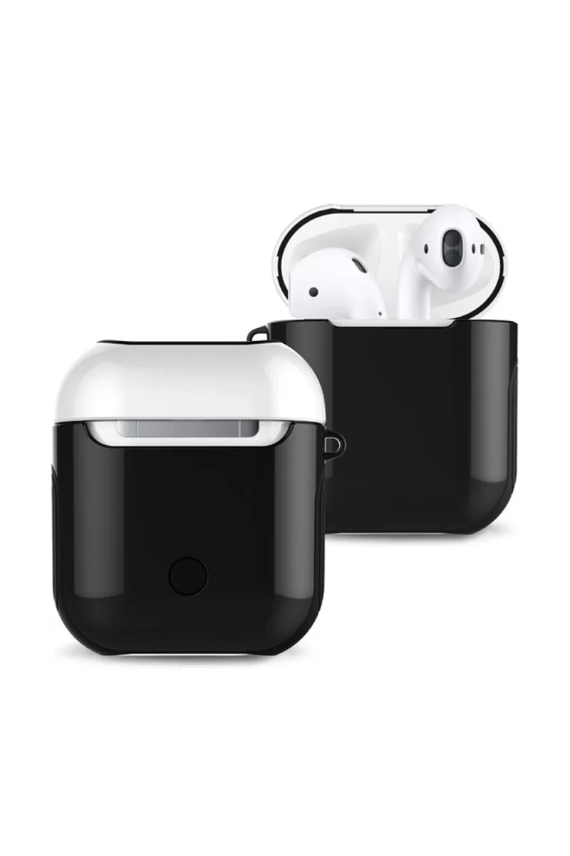Newface Apple Airpods 2 (2.nesil) 3in1 Kılıf - Siyah-Beyaz