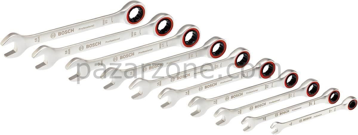 Bosch 10 Parça Kombine Anahtar Seti