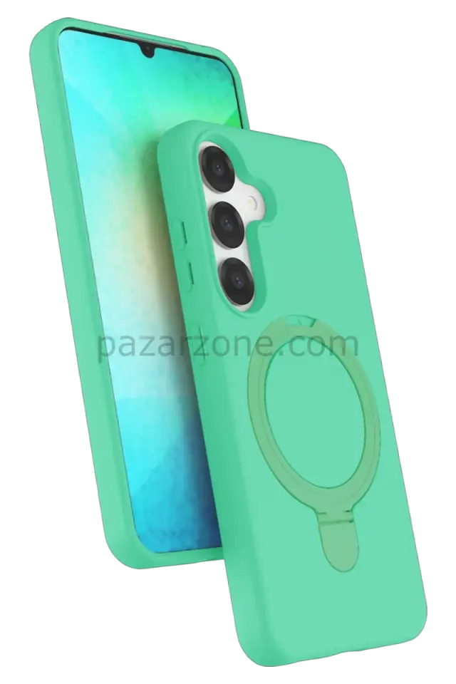 Newface Samsung Galaxy S25 Regal Magsafe Standlı Kapak - Yeşil