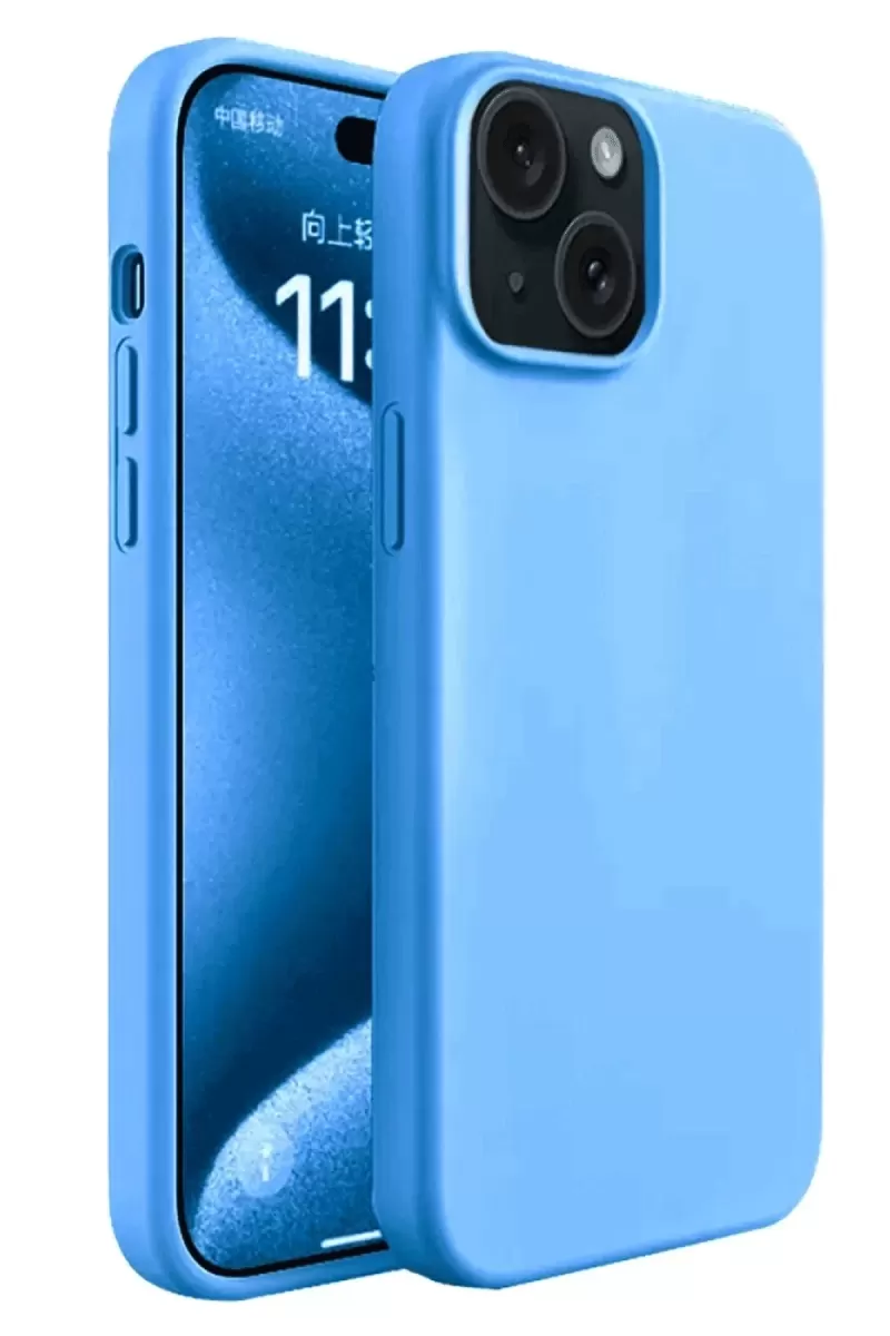 Newface Apple iPhone 15 Kılıf First Silikon - Mavi
