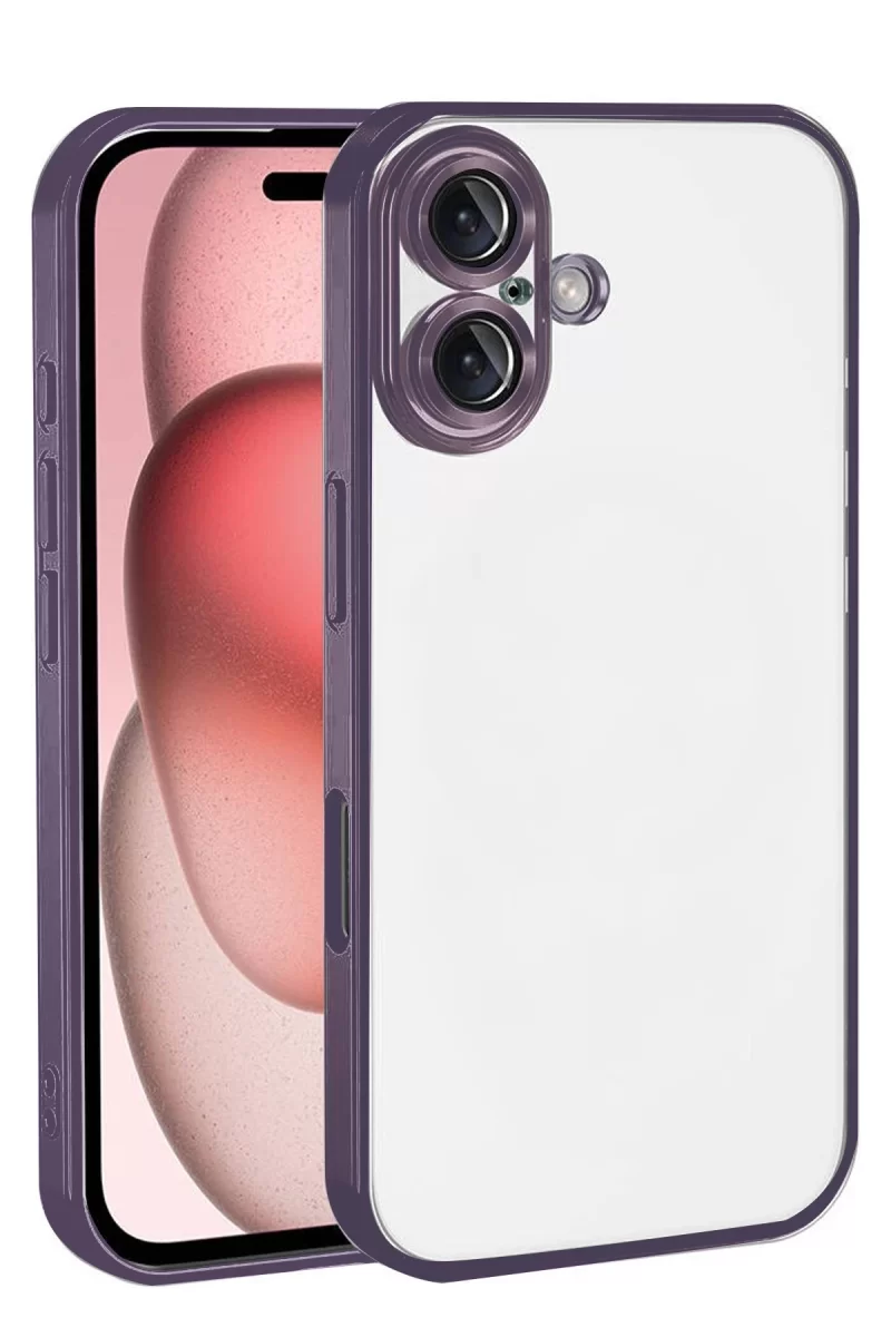 Newface Apple iPhone 17 Razer Lensli Silikon - Mor