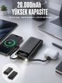 Powerbank 20.000 Mah Dijital Göstergeli LCD Ekran Uzun Pil Ömrü Yeni Nesil