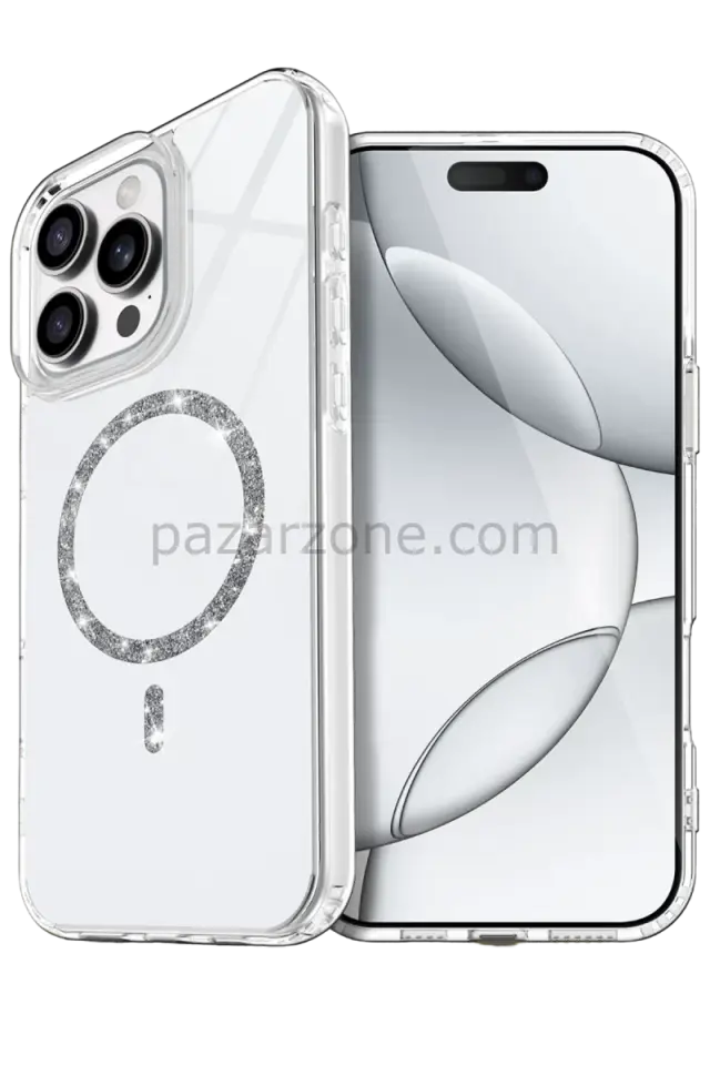 Newface Apple iPhone 14 Pro Max Live Diamond Magsafe Kapak - Şeffaf