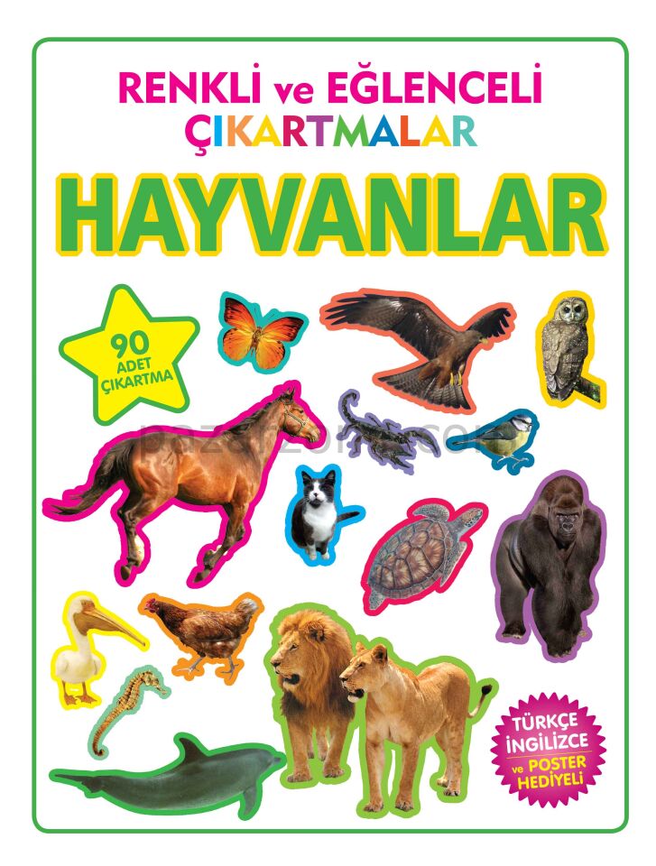 Renkli ve Eğlenceli Çıkartmalar Hayvanlar