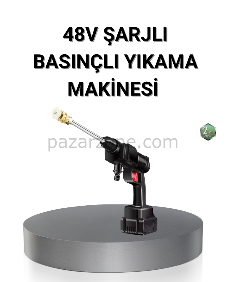 Kablosuz Basınçlı Yıkama Makinesi – 48V Güçlü Motor, 2 Pil ve Köpük Hazneli