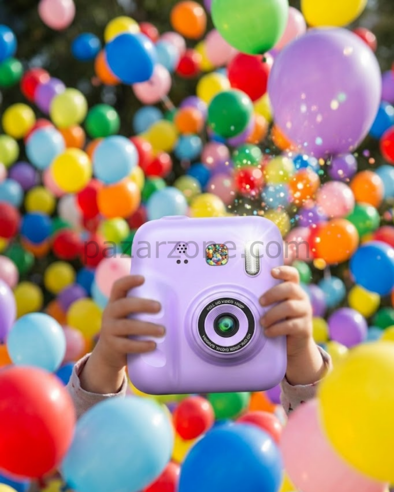 Eğitici Çocuk Kamerası Anında Fotoğraf Baskı 4 Rulo Kağıt ve 5 Kalem Hediyeli