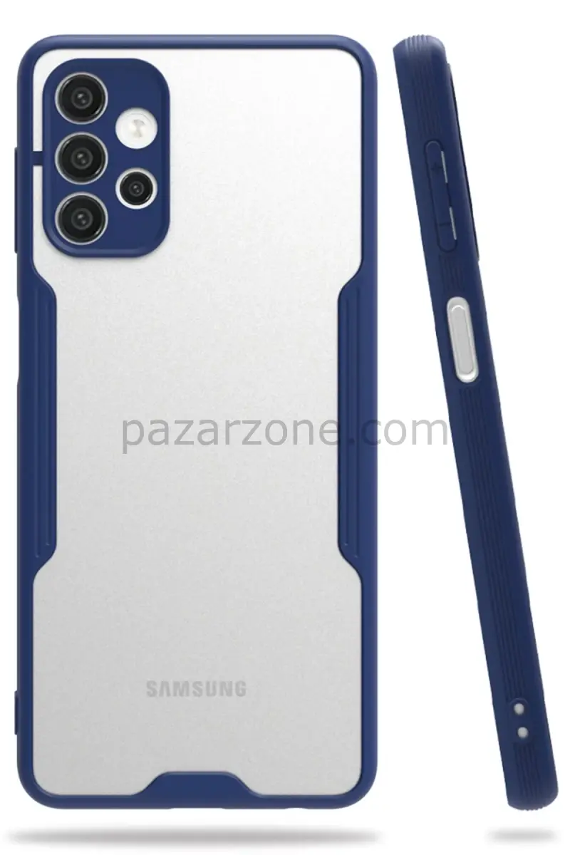 Newface Samsung Galaxy A72 Kılıf Platin Silikon - Lacivert