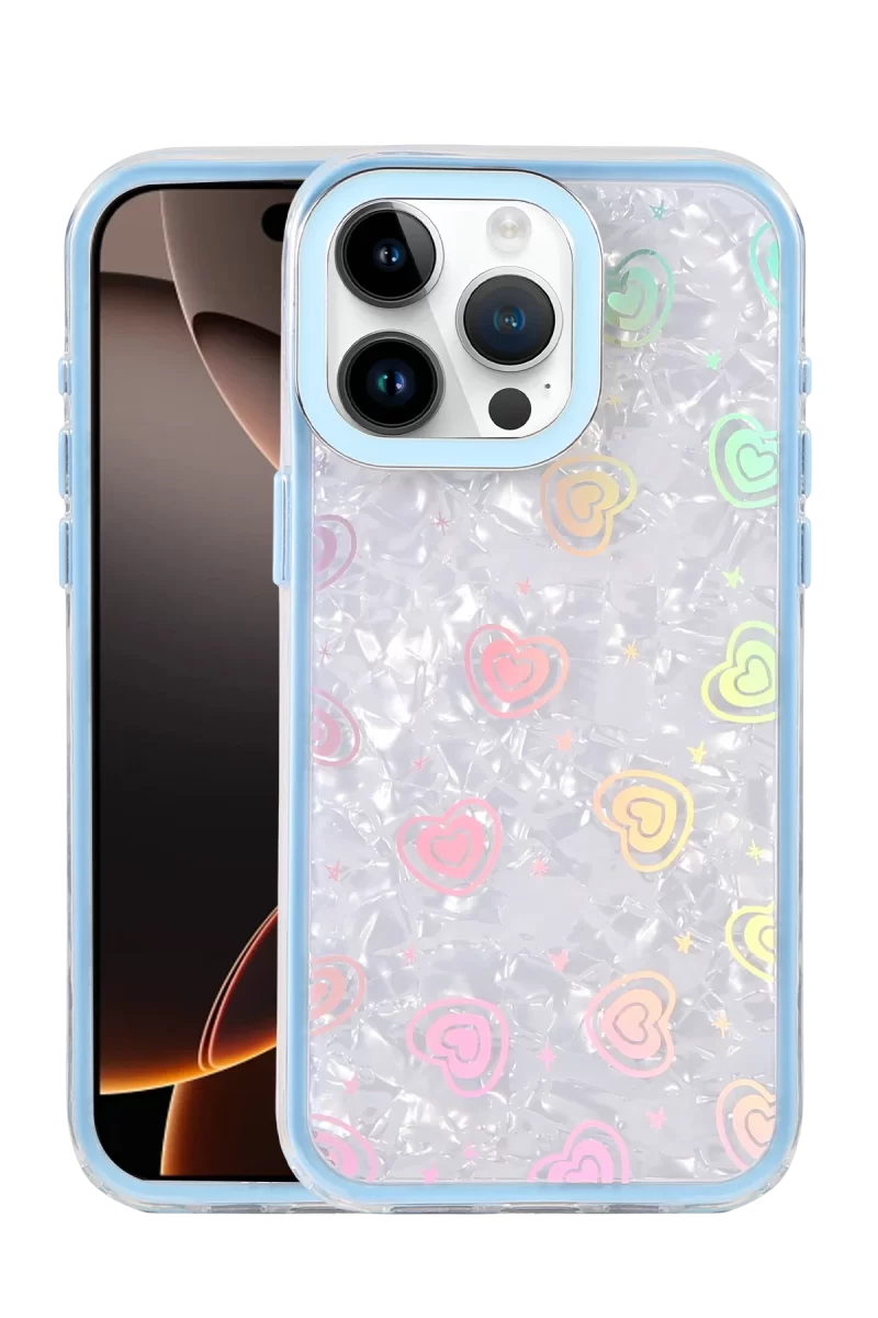 Newface Apple iPhone 14 Pro Max Lumi Desenli Kapak - Mavi
