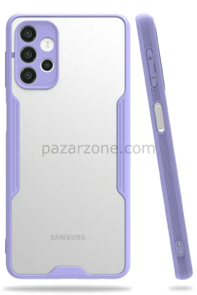 Newface Samsung Galaxy A72 Kılıf Platin Silikon - Lila