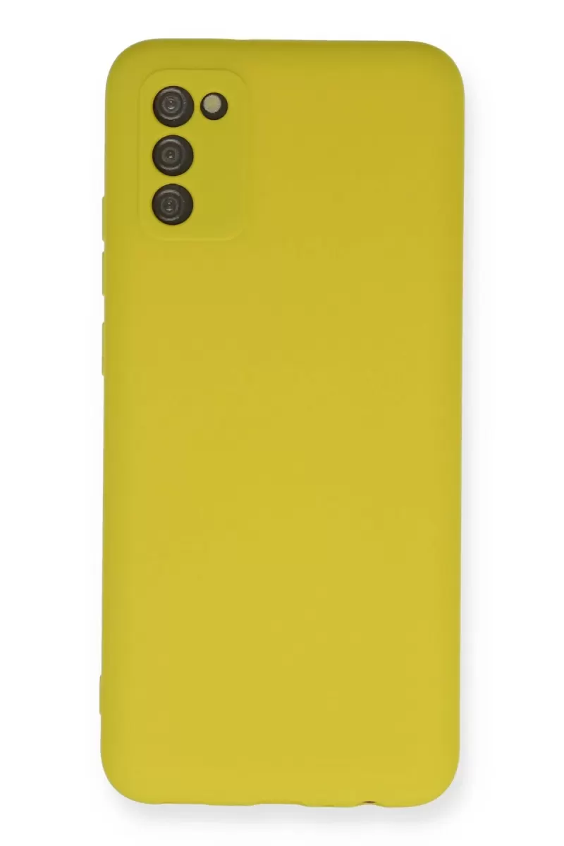 Newface Samsung Galaxy A03S Kılıf Nano içi Kadife Silikon - Sarı