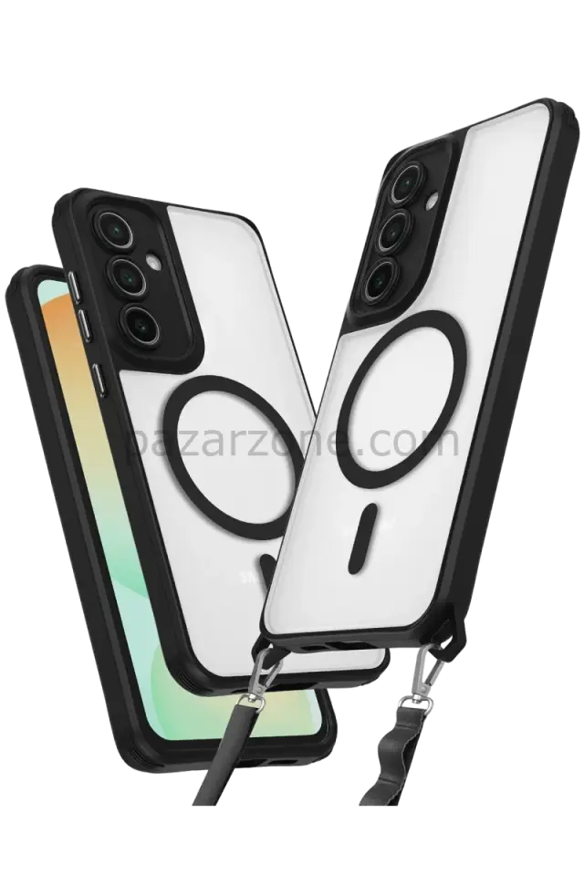 Newface Samsung Galaxy S23 FE Kılıf Enka Magsafe Silikon Kılıf - Siyah
