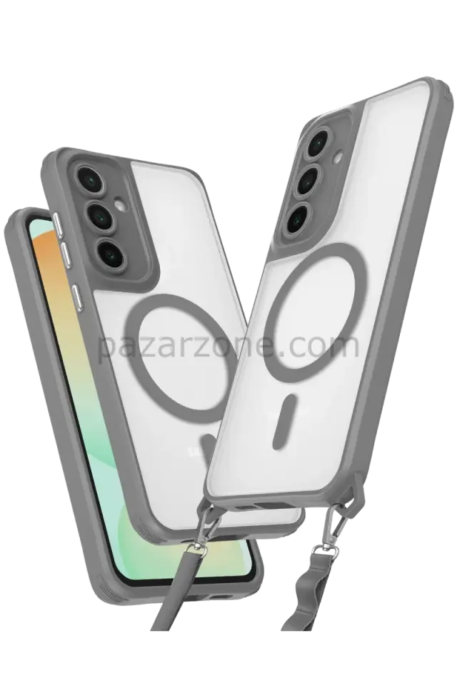 Newface Samsung Galaxy S23 FE Kılıf Enka Magsafe Silikon Kılıf - Titan Gri