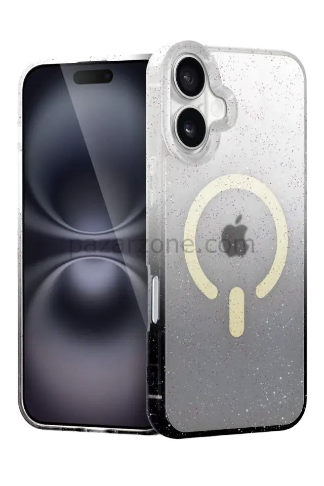 Newface Apple iPhone 16 Plus Pummel Shiny Magsafe Kapak - Siyah