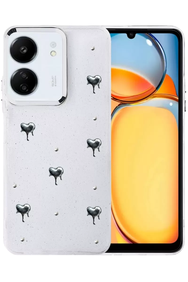 Newface Xiaomi Redmi 13C Fiyonk Desenli Kapak - Desen 1