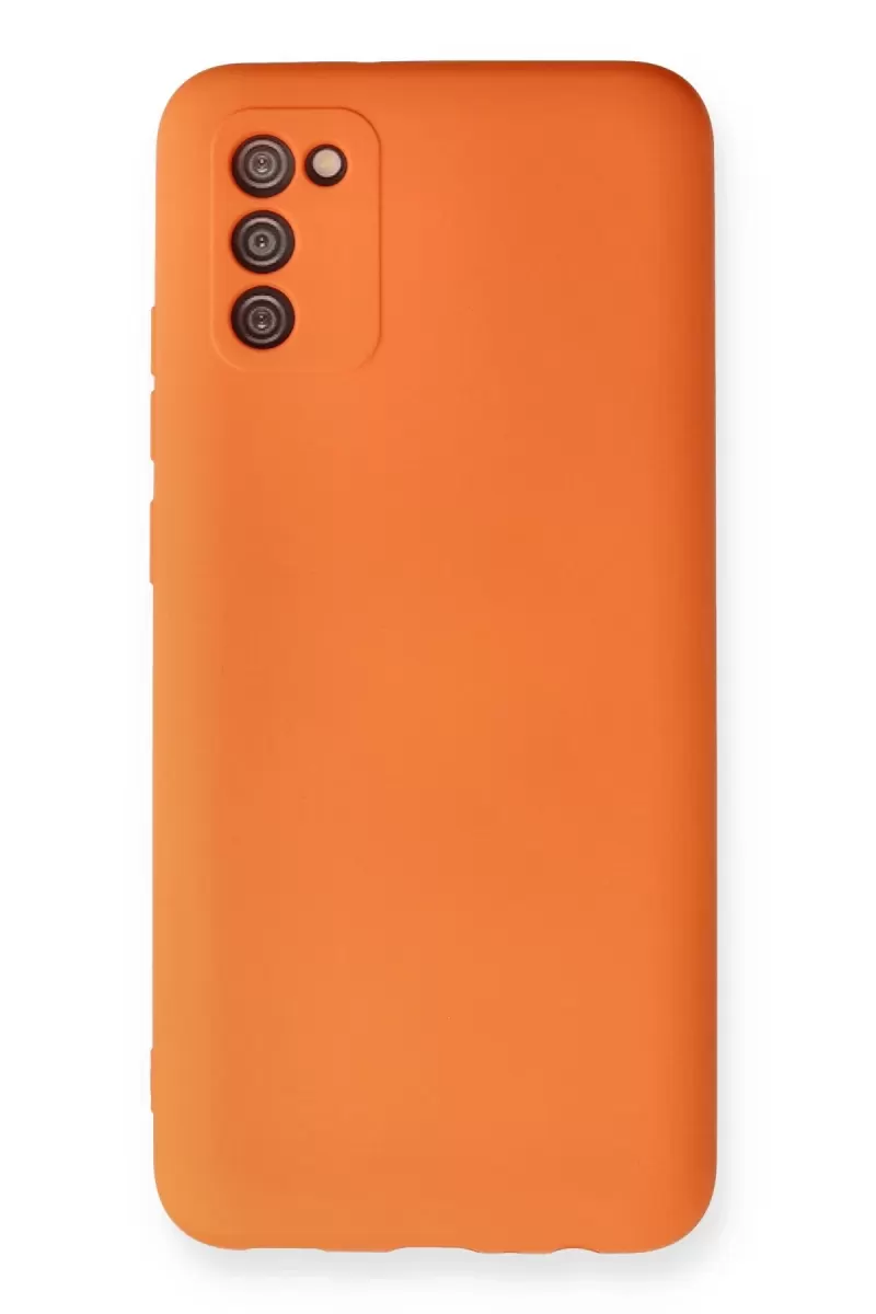 Newface Samsung Galaxy A03S Kılıf Nano içi Kadife Silikon - Turuncu