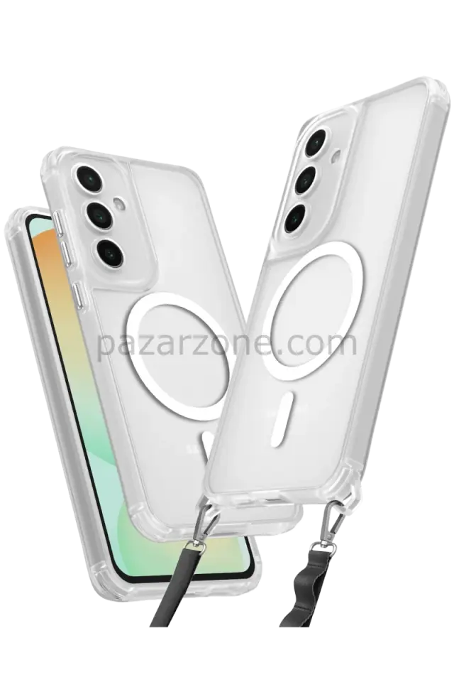 Newface Samsung Galaxy S23 FE Kılıf Enka Magsafe Silikon Kılıf - Şeffaf