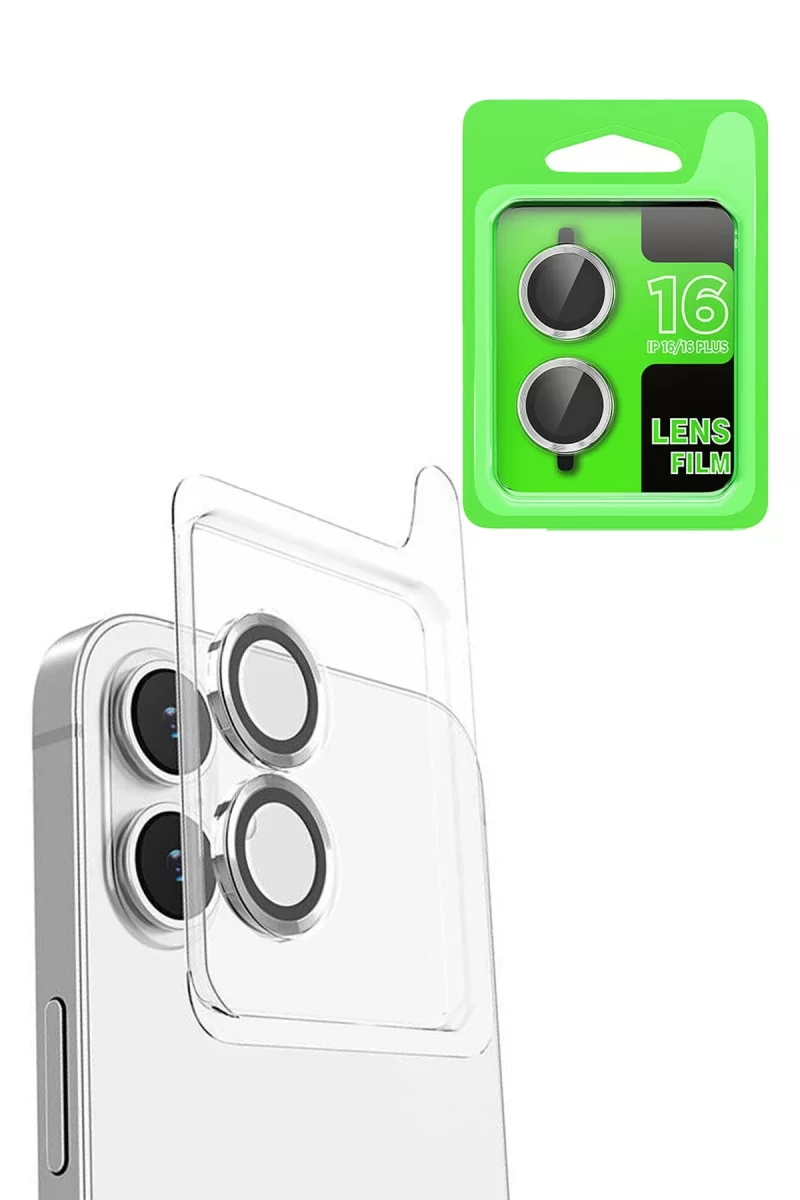 Newface Apple iPhone 16 Plus Raze Metal Kamera Lens - Beyaz
